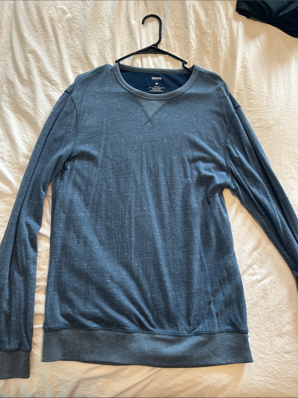 Sonoma Men's Heather Navy Crewneck Sweater